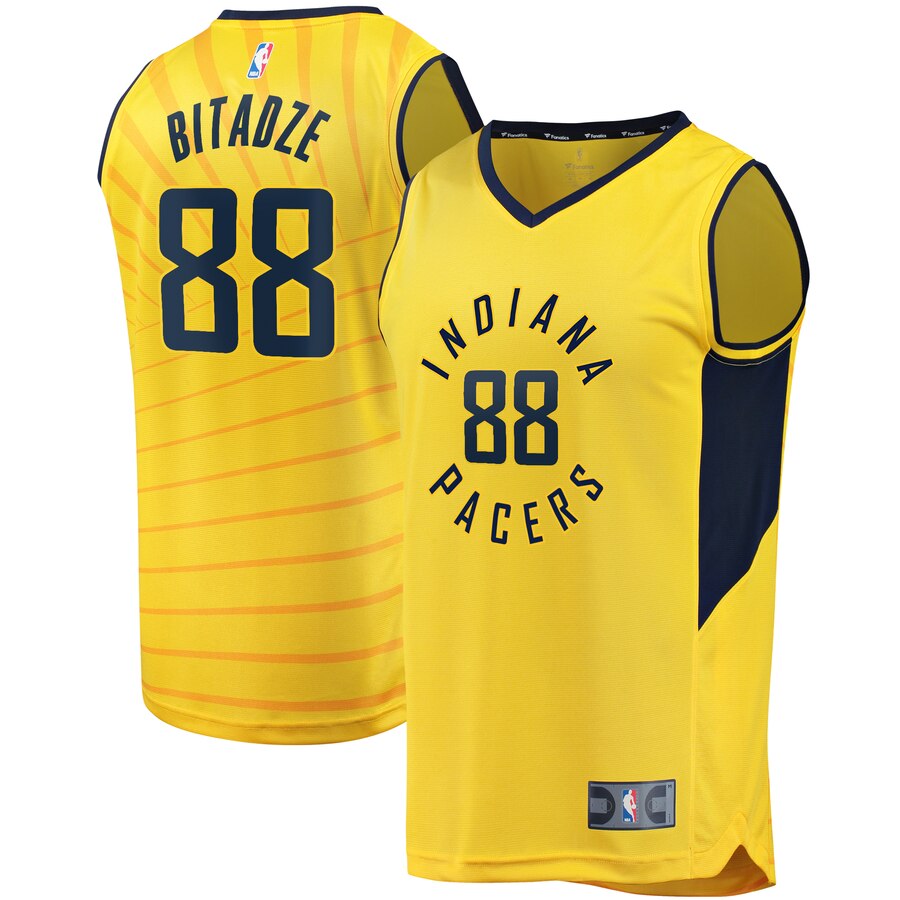 Goga Bitadze Indiana Pacers Fanatics Branded Fast Break Player Replica Basketball Jersey – Statement Edition – Gold