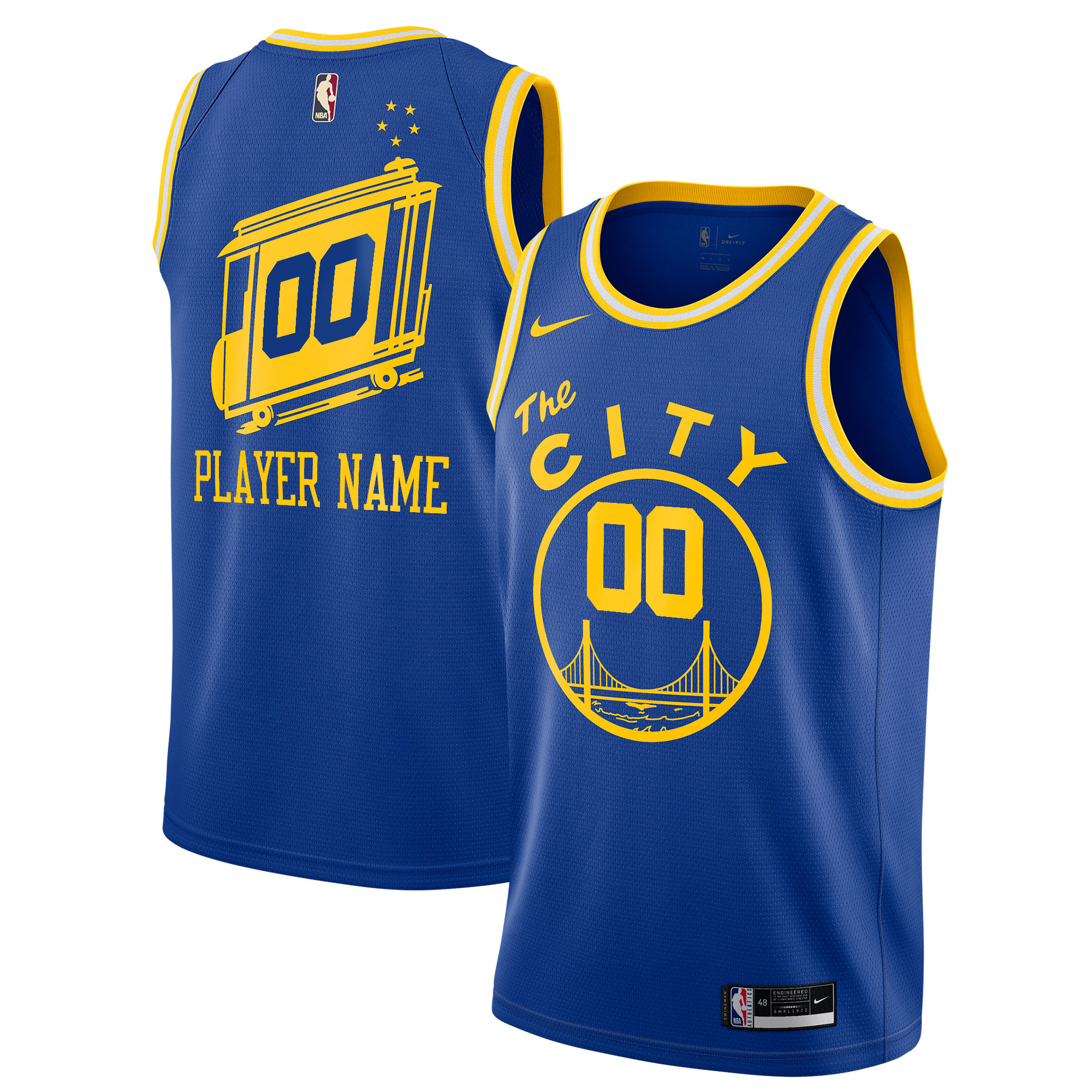 Golden State Warriors 2020/21 Hardwood Classics Swingman Custom Basketball Jersey - Blue