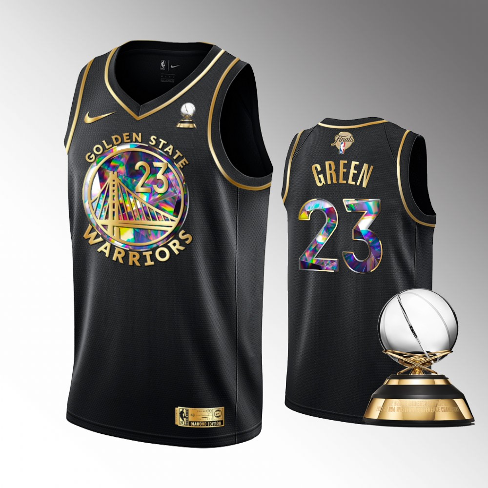 Golden State Warriors 2022 Western Conference Champions Draymond Green Black Diamond Edition Basketball Jersey