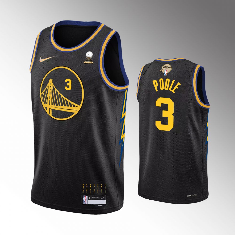 Golden State Warriors 2022 Western Conference Champions Jordan Poole Black City Edition Swingman Basketball Jersey