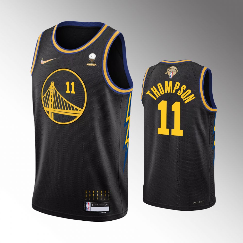 Golden State Warriors 2022 Western Conference Champions Klay Thompson Black City Edition Swingman Basketball Jersey