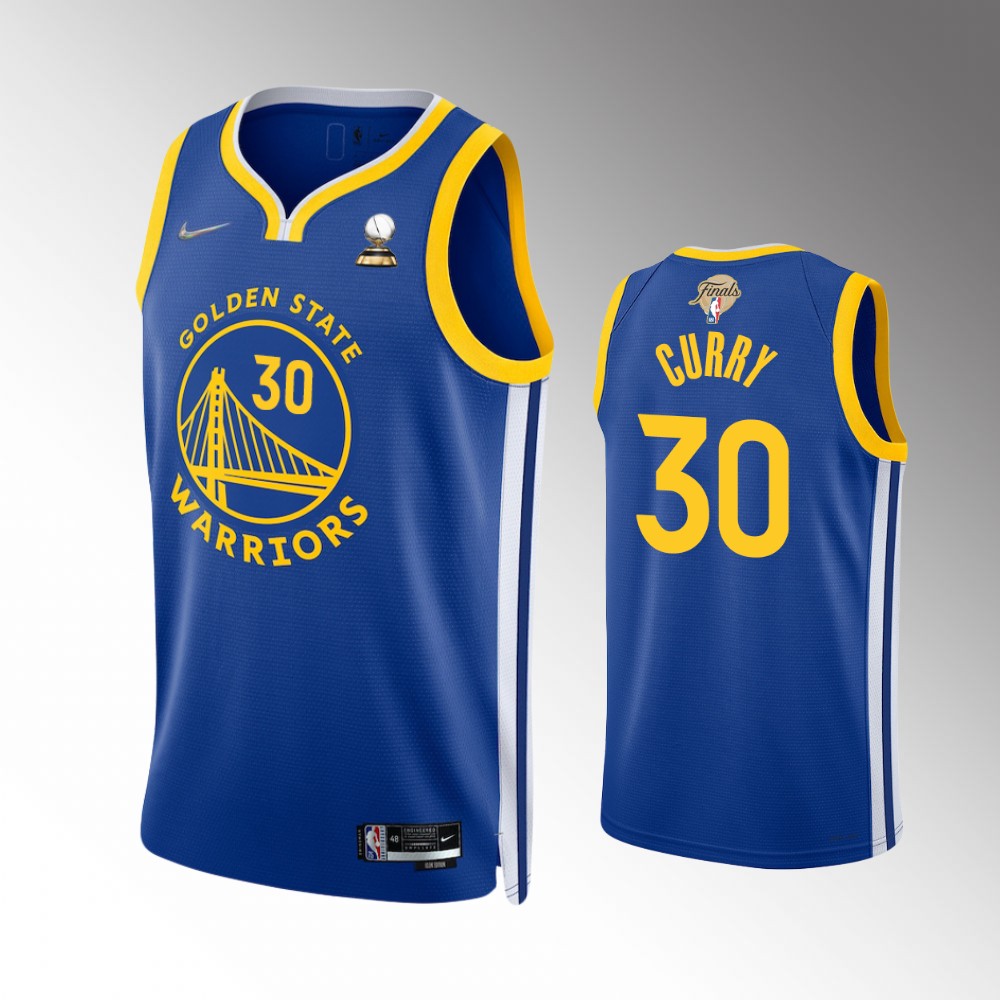 Golden State Warriors 2022 Western Conference Champions Stephen Curry Royal Icon Edition Swingman Basketball Jersey