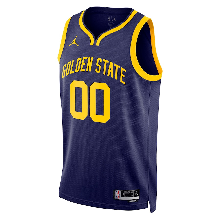 Alternative view of Golden State Warriors 2023/24 Statement Swingman Custom Men Basketball Jersey - Navy - JS501 