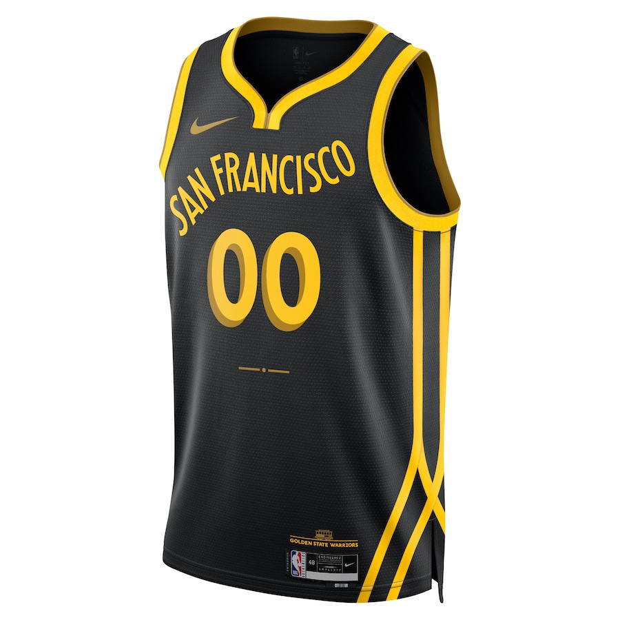 Alternative view of Golden State Warriors 2023/24 Swingman Basketball Jersey Customized - City Edition - Black - JS509 