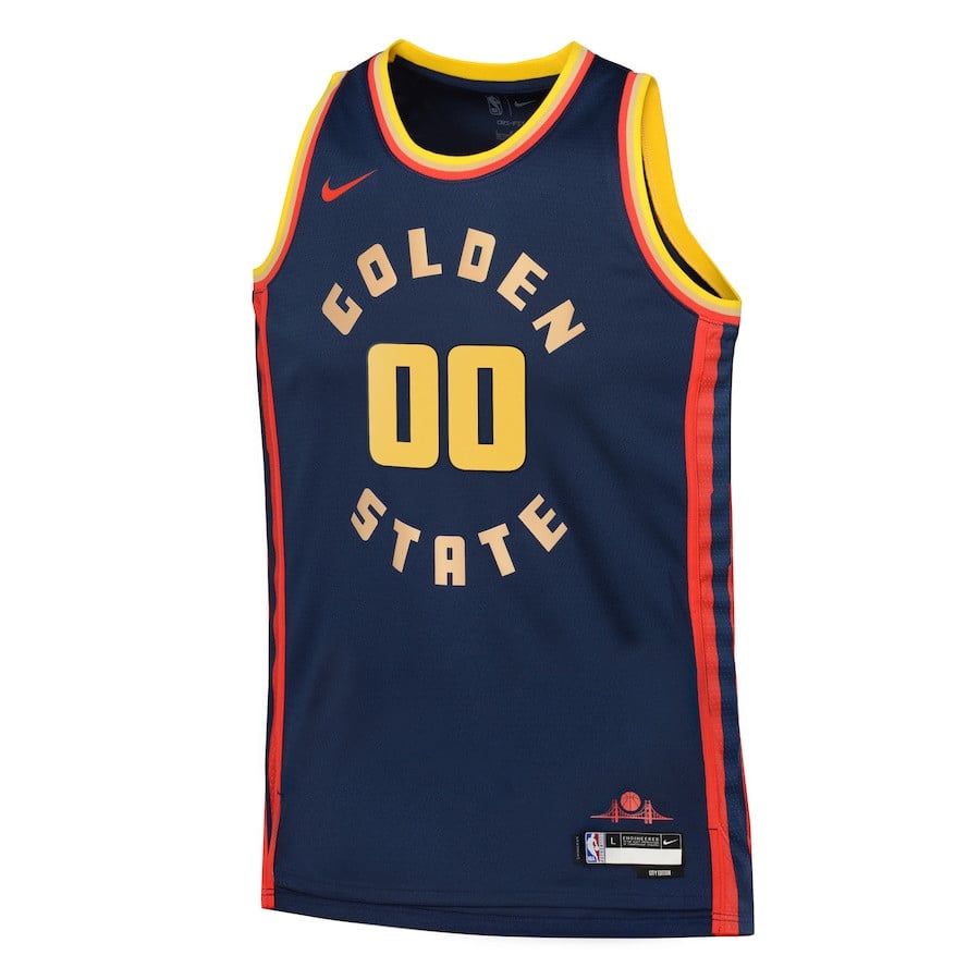 Alternative view of Golden State Warriors 2024/25 Swingman Custom YOUTH Basketball Jersey - City Edition - Navy - JS369 