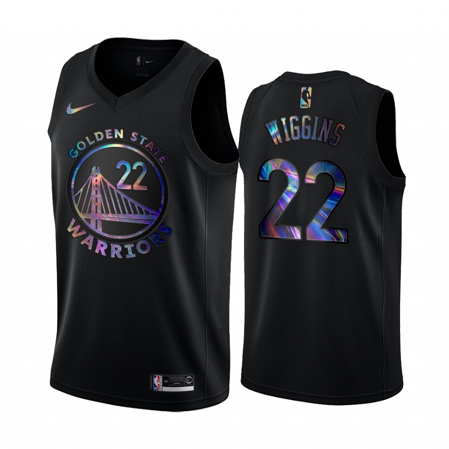 Golden State Warriors Andrew Wiggins #22 Basketball Jersey Iridescent Black 2021 Hwc Limited