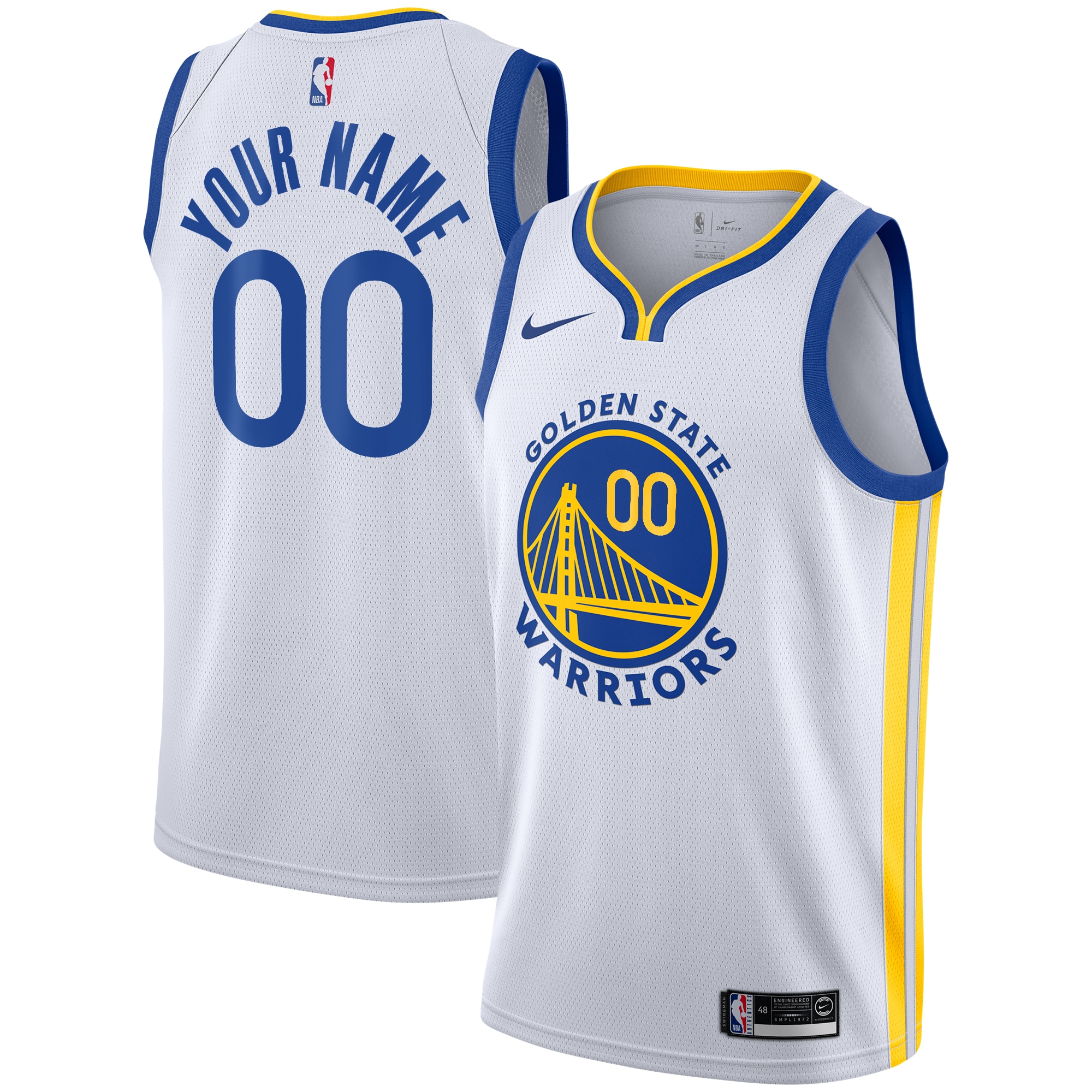 Golden State Warriors Association Swingman Basketball Jersey - Custom - Youth - JS719 