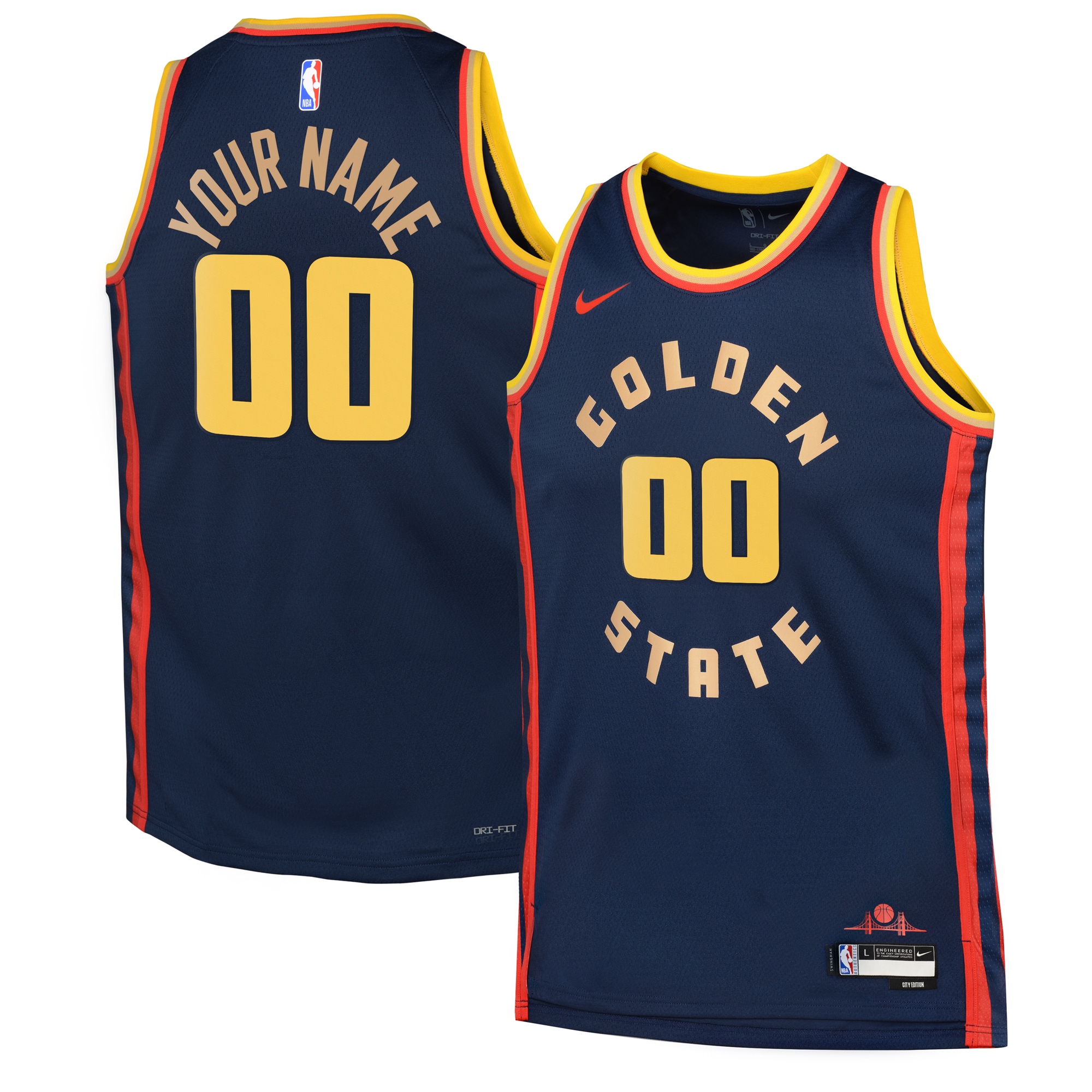 Golden State Warriors City Edition Swingman Basketball Jersey 2024 - Custom - Youth - JS833 