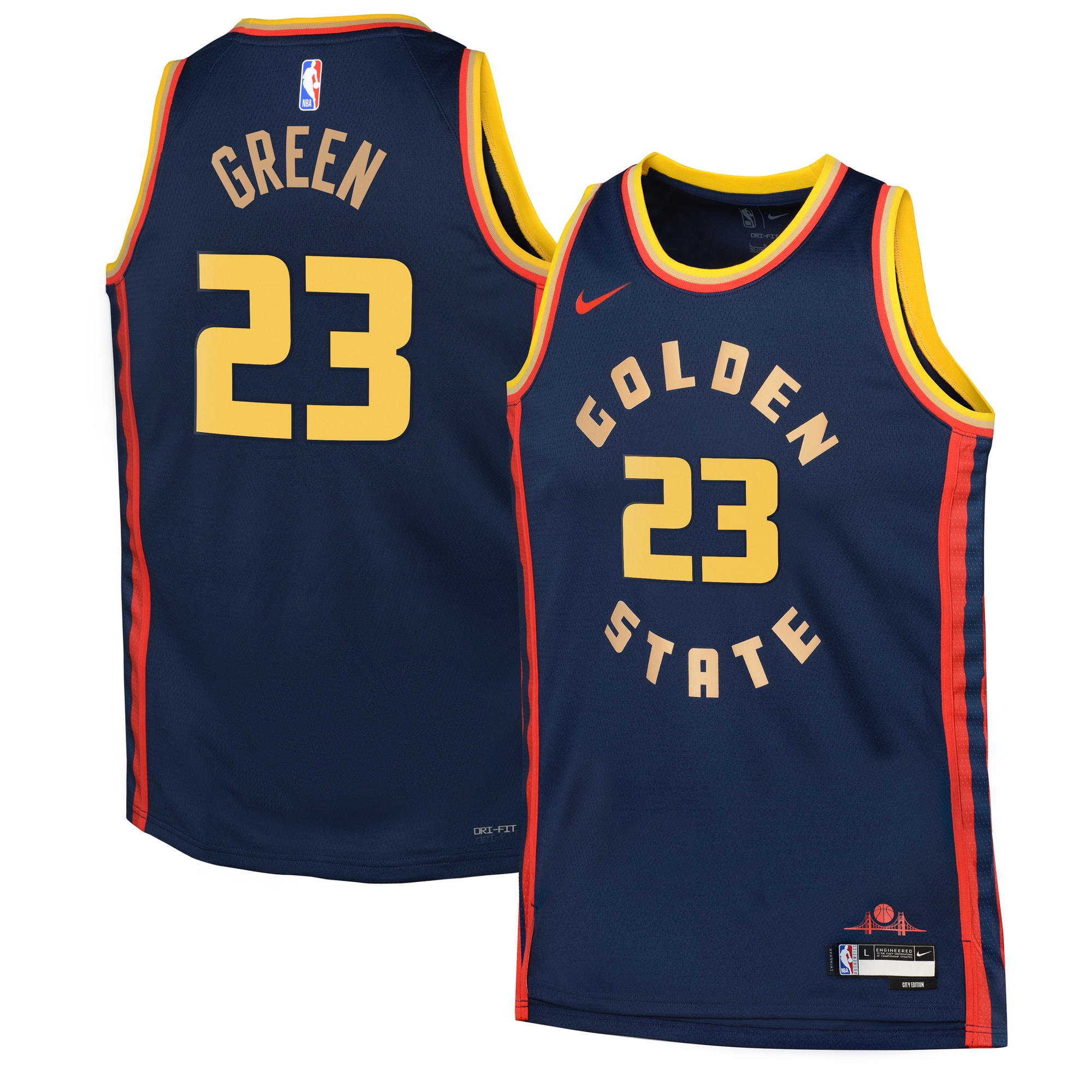 Golden State Warriors City Edition Swingman Basketball Jersey 2024 - Navy - Draymond Green - Youth - JS794 