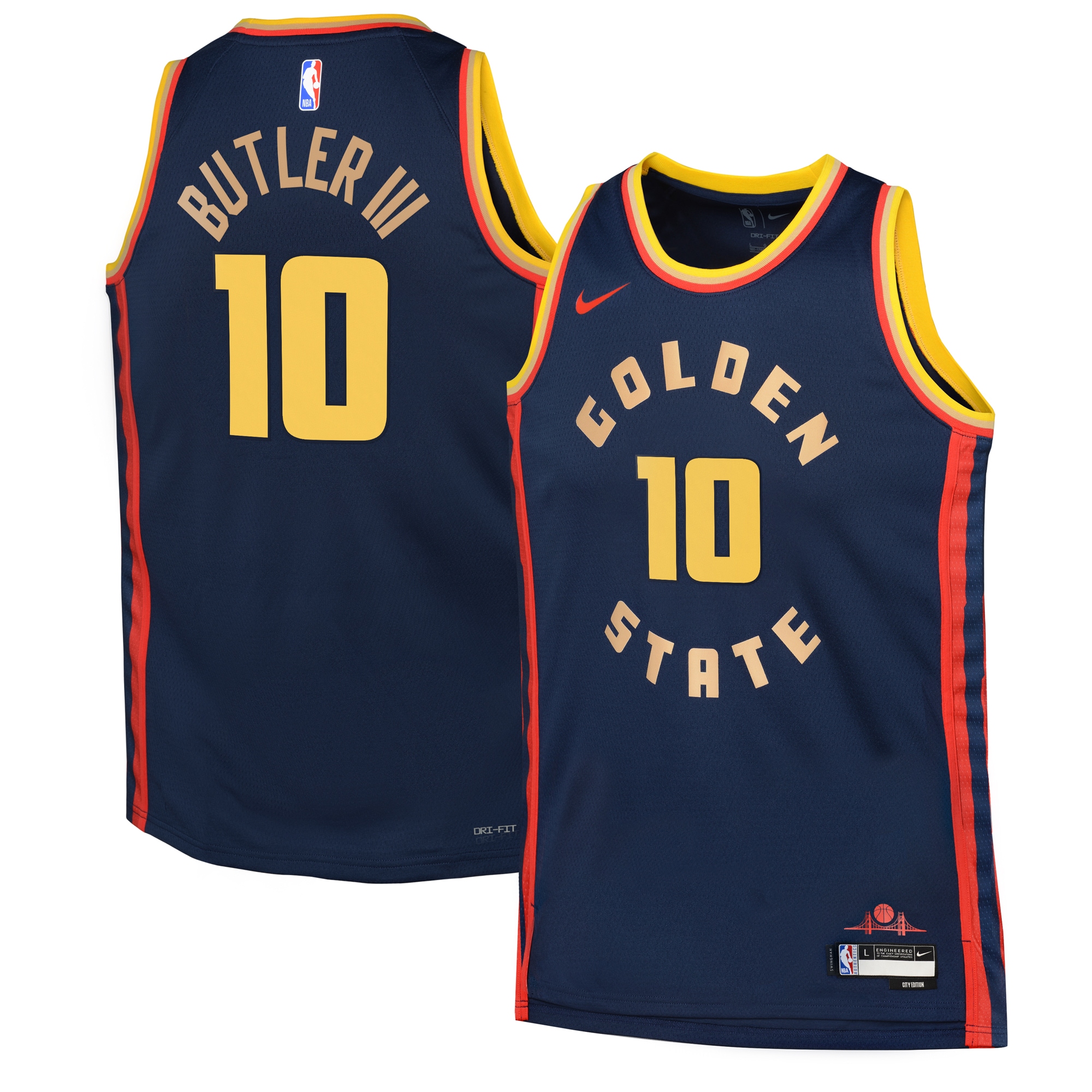 Golden State Warriors City Edition Swingman Basketball Jersey 2024 - Navy - Jimmy Butler III - Youth - JS282 
