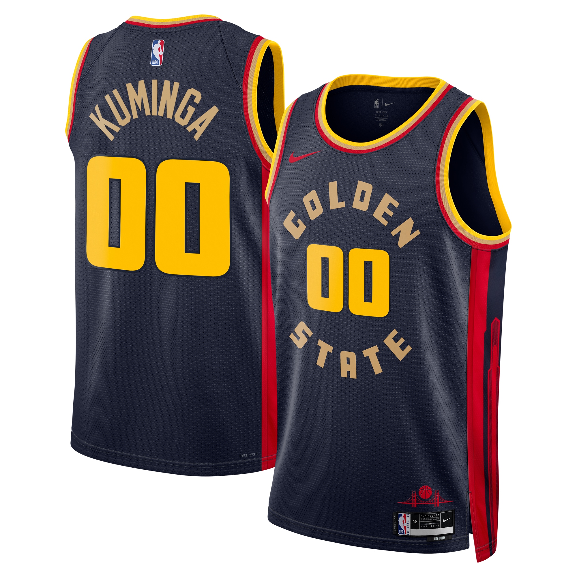 Golden State Warriors City Edition Swingman Basketball Jersey 2024 - Navy - Jonathan Kuminga - Unisex - JS650 
