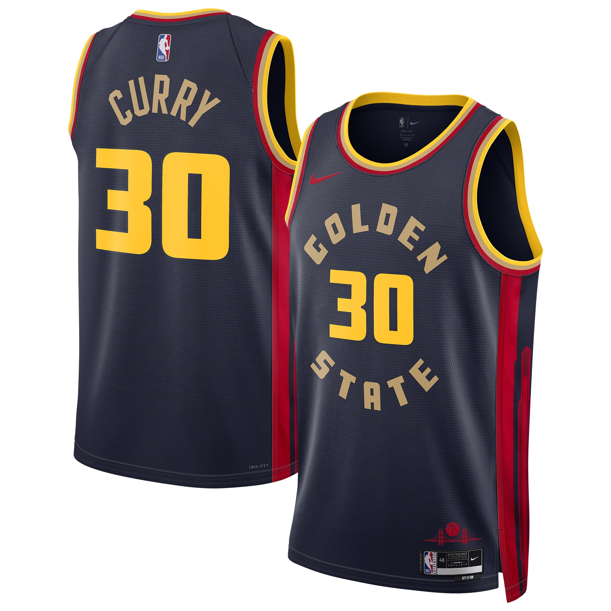 Golden State Warriors City Edition Swingman Basketball Jersey -Stephen Curry - Mens - JS430 