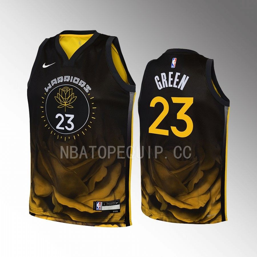 Golden State Warriors Draymond Green 23 City Edition Black Youth Basketball Jersey Swingman - JS977 