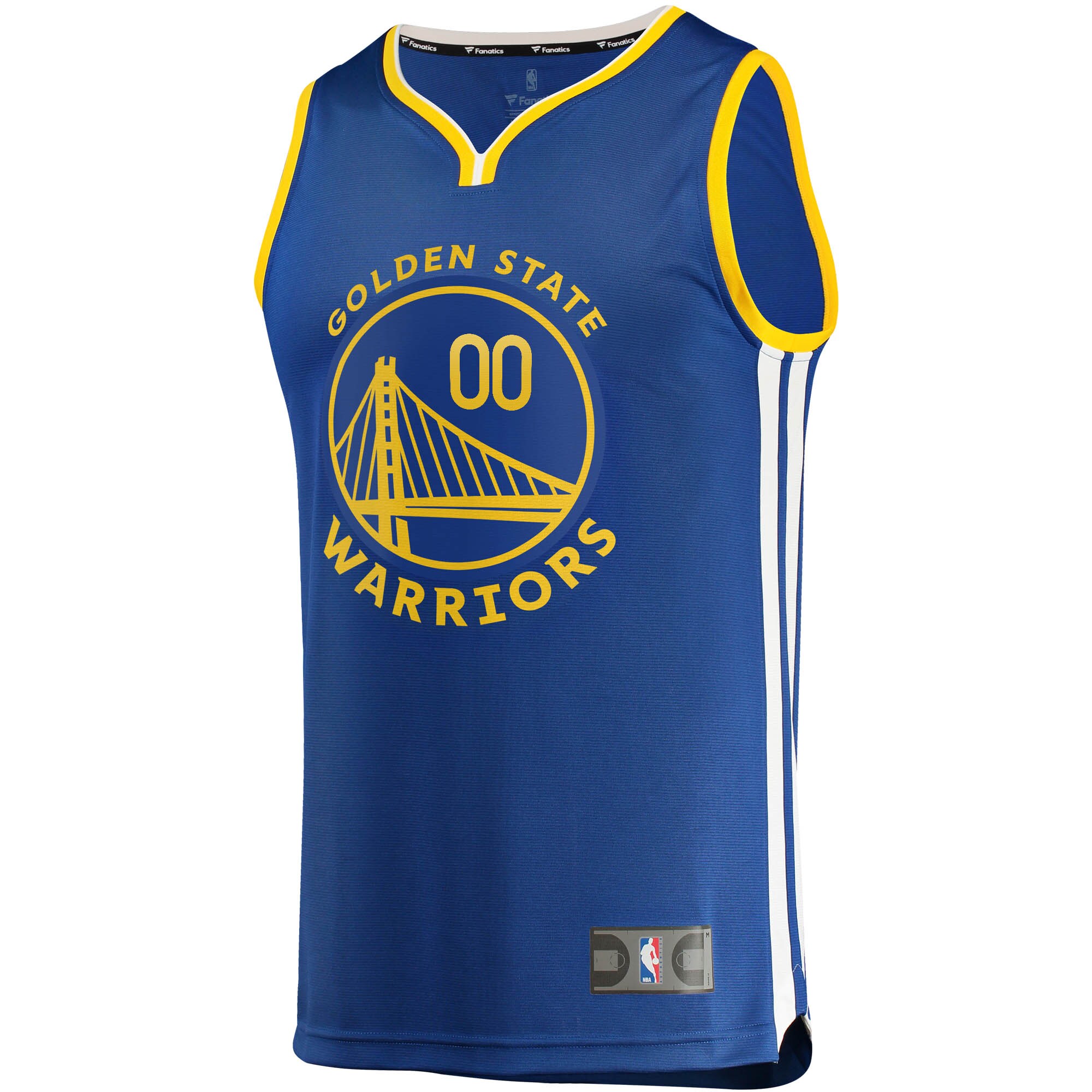 Alternative view of Golden State Warriors Fanatics Fast Break Custom Replica Basketball Jersey Royal - Icon Edition