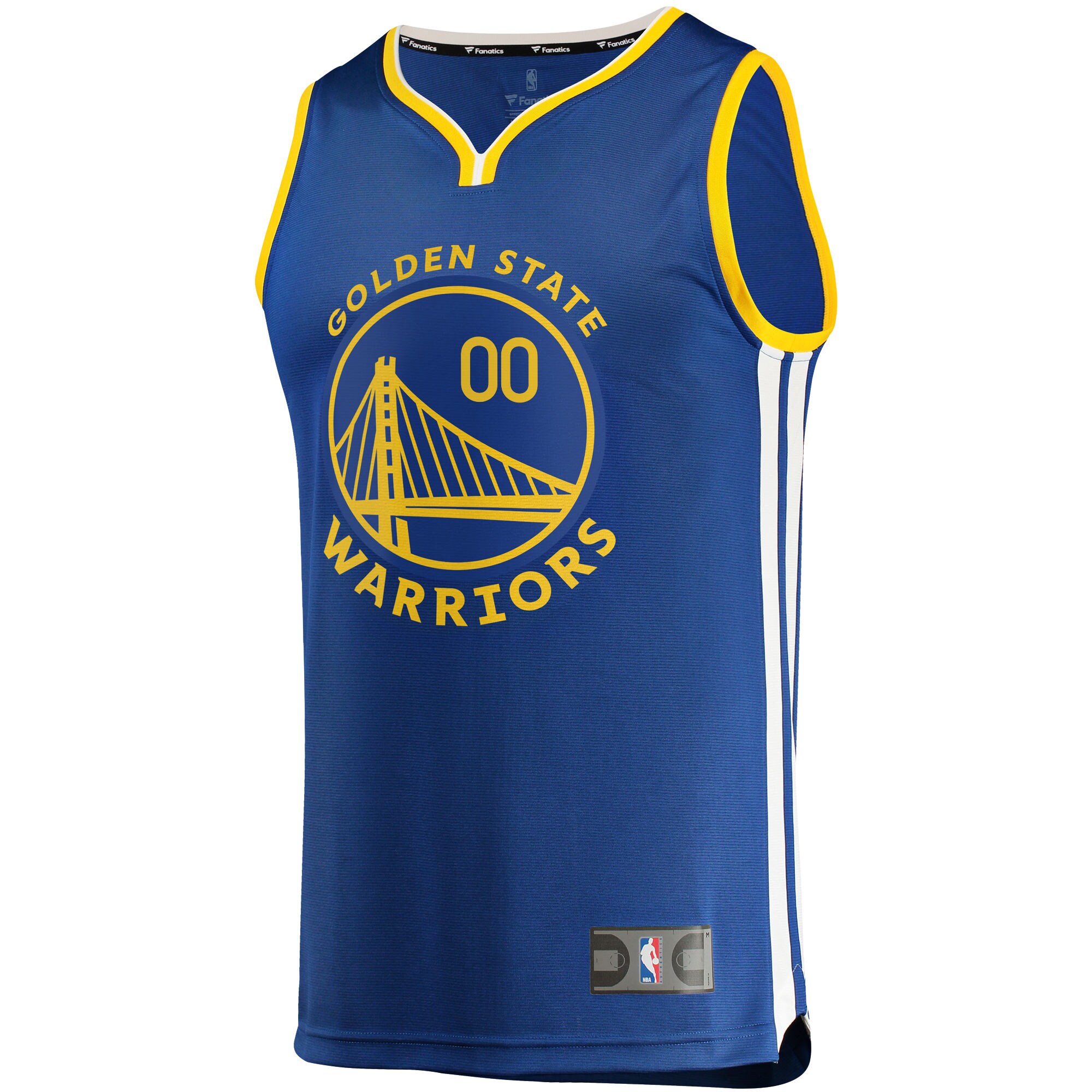 Alternative view of Golden State Warriors Fanatics Youth 2019/20 Fast Break Custom Replica Basketball Jersey Royal - Icon Edition