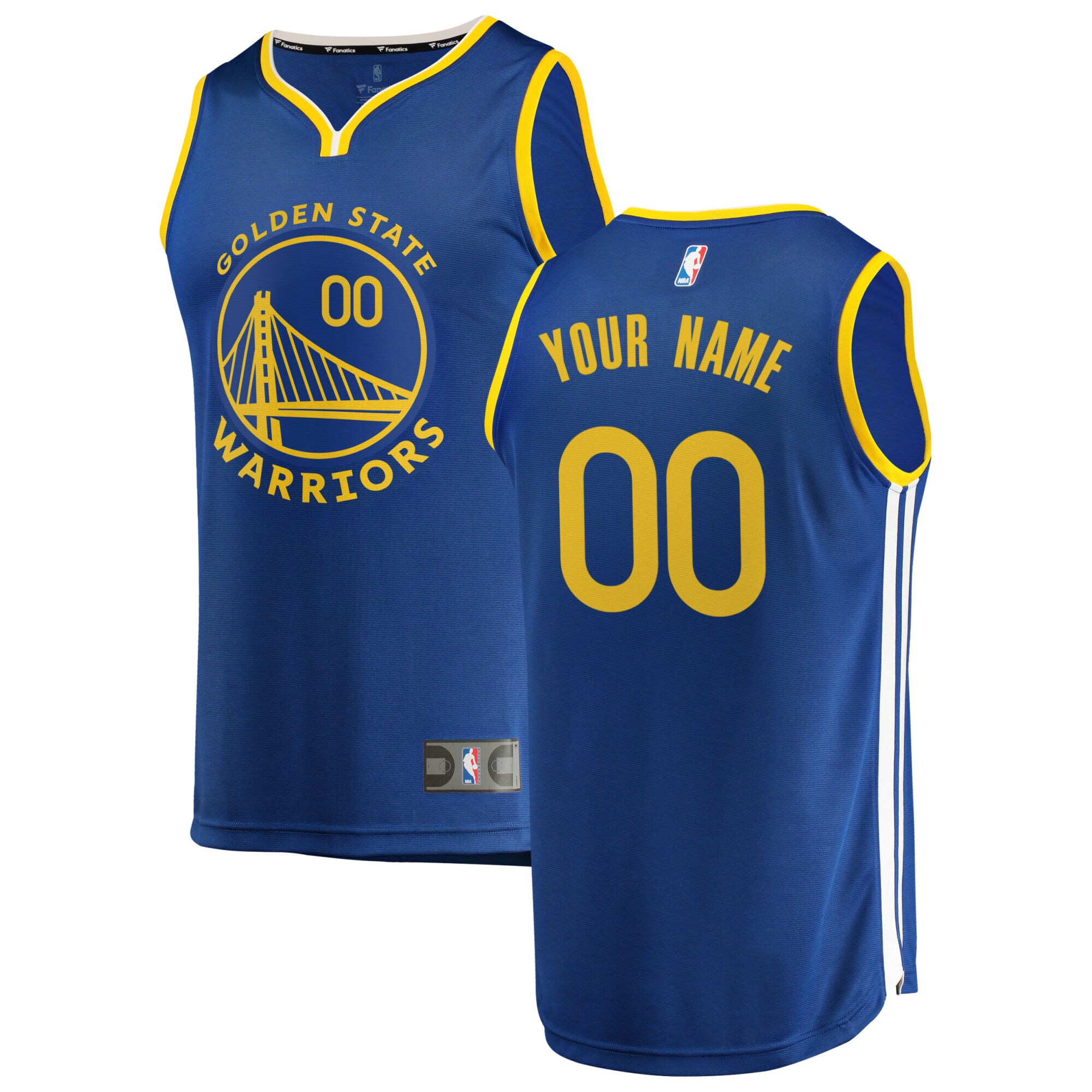 Golden State Warriors Fanatics Youth 2019/20 Fast Break Custom Replica Basketball Jersey Royal - Icon Edition