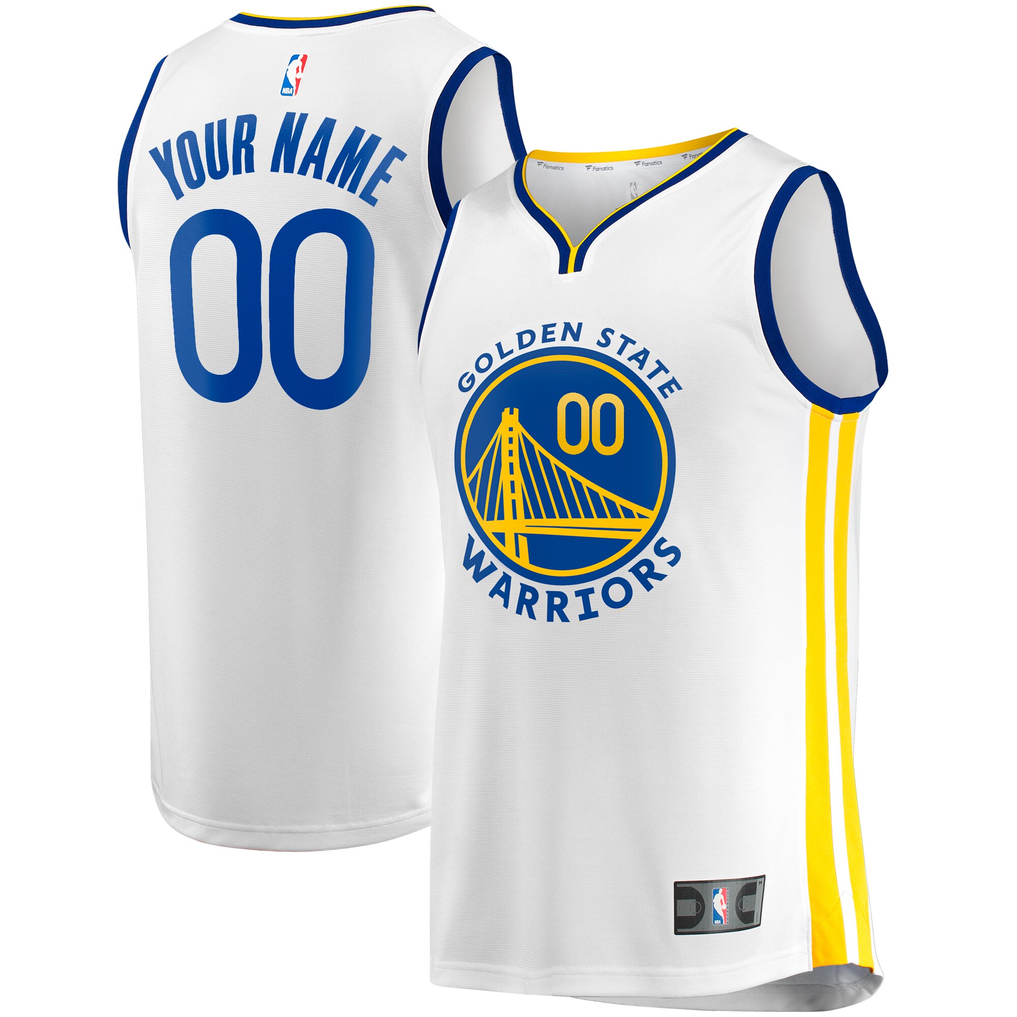 Golden State Warriors Fanatics Youth Fast Break Replica Custom Basketball Jersey - Association Edition - White