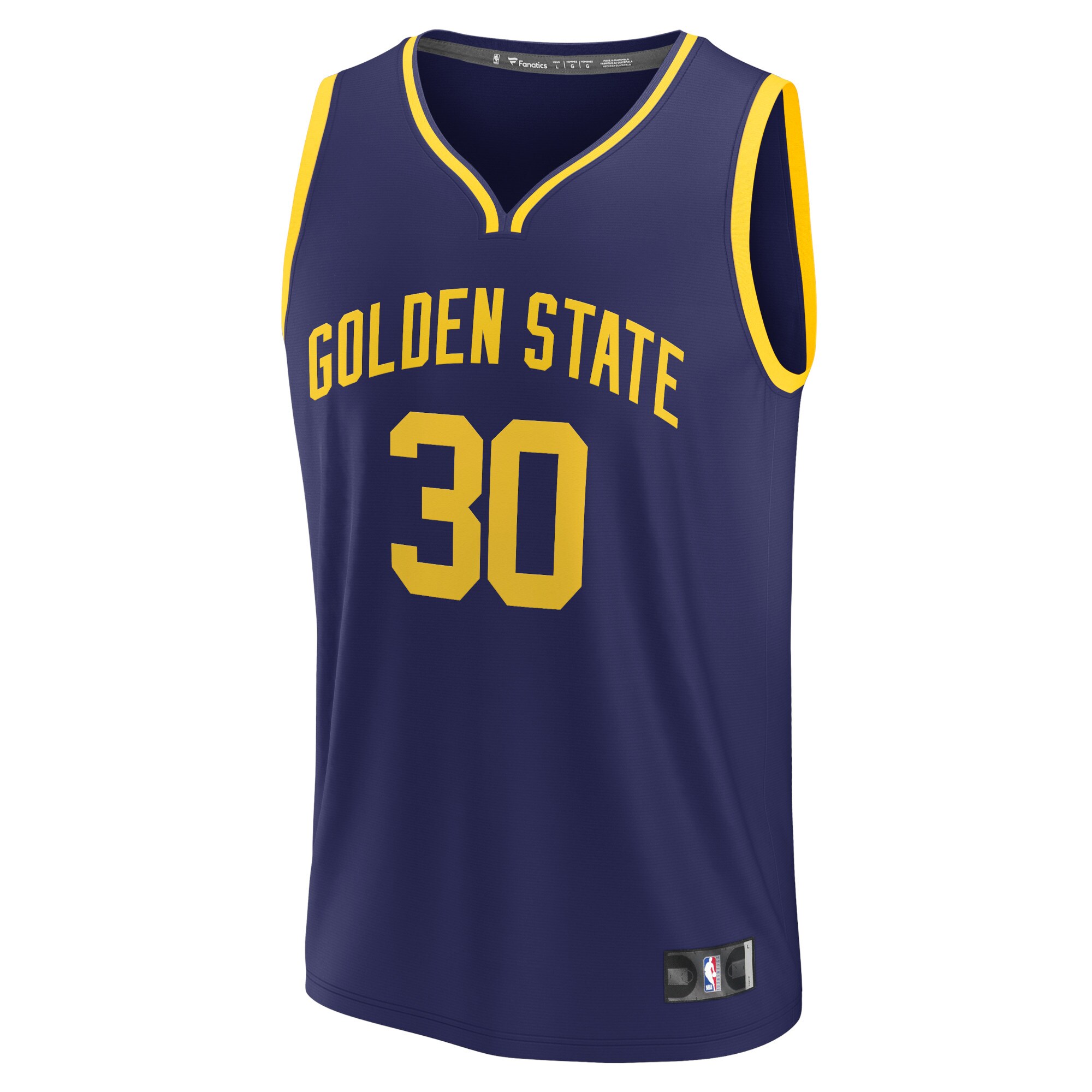 Alternative view of Golden State Warriors Fanatics Youth Fast Break Replica Player Basketball Jersey - Statement Edition - Navy