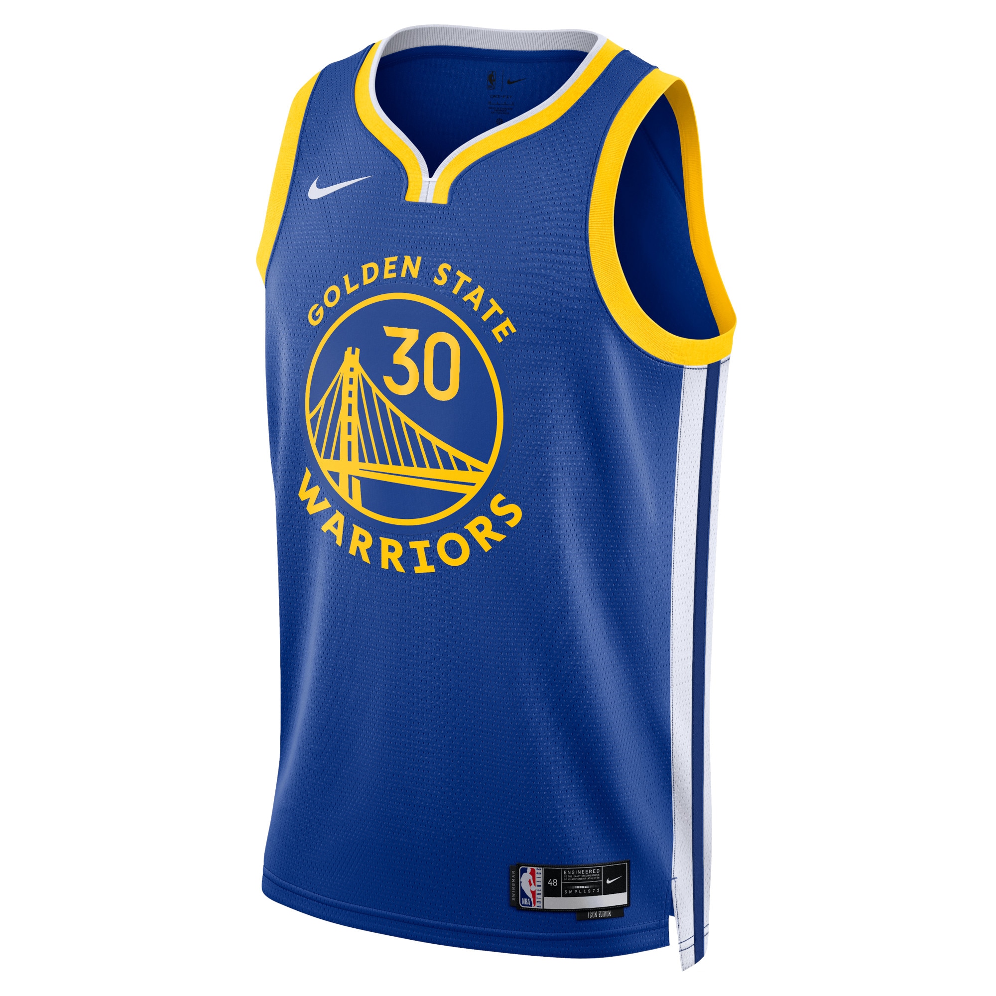 Golden State Warriors Icon Edition Swingman Basketball Jersey - Royal - Stephen Curry - Unisex - JS131 