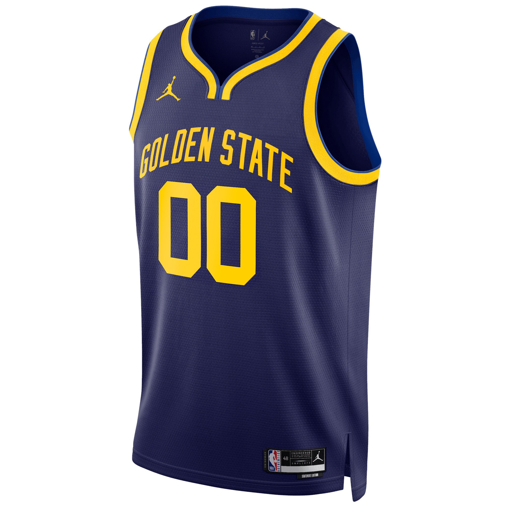 Alternative view of Golden State Warriors Jordan Brand Unisex 2022/23 Swingman Custom Basketball Jersey - Statement Edition - Blue