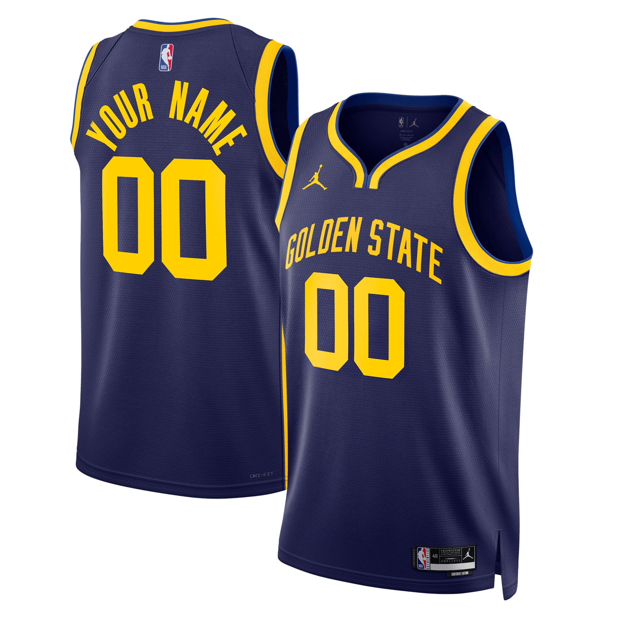Golden State Warriors Jordan Brand Unisex 2022/23 Swingman Custom Basketball Jersey - Statement Edition - Blue