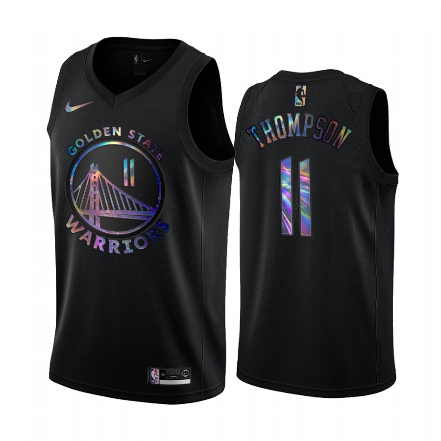 Golden State Warriors Klay Thompson #11 Basketball Jersey Iridescent Black 2021 Hwc Limited