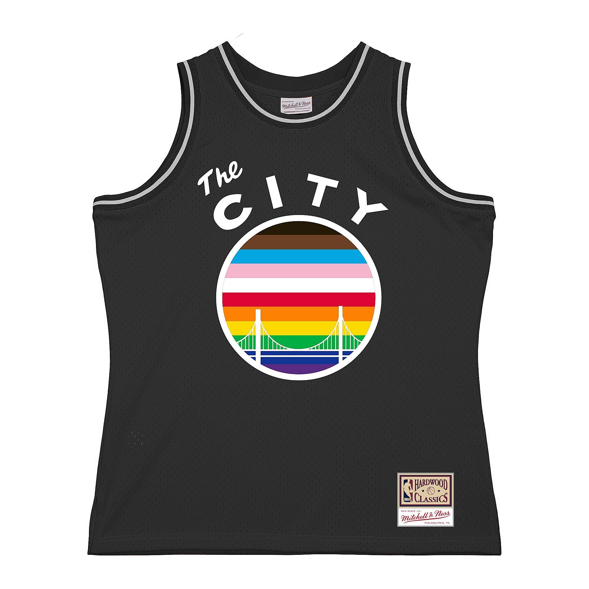 Alternative view of Golden State Warriors Mitchell & Ness Hardwood Classic Pride Basketball Jersey - Black