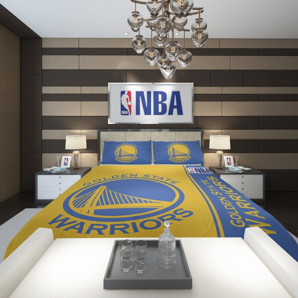 Alternative view of Golden State Warriors NBA Basketball Comforter - Custom Bedding Set