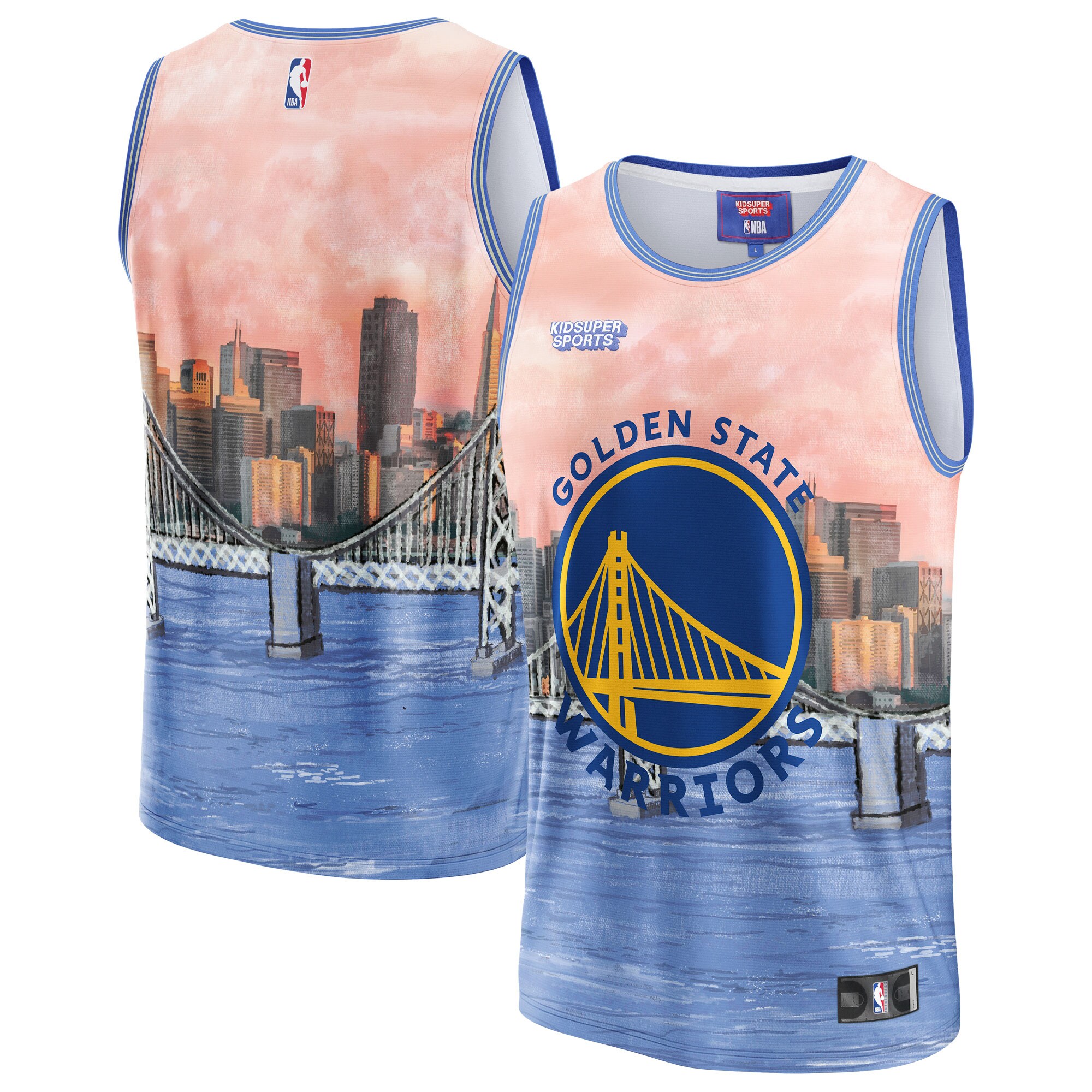 Golden State Warriors Nba & Kidsuper Studios By Fanatics Unisex Hometown Basketball Jersey - Blue