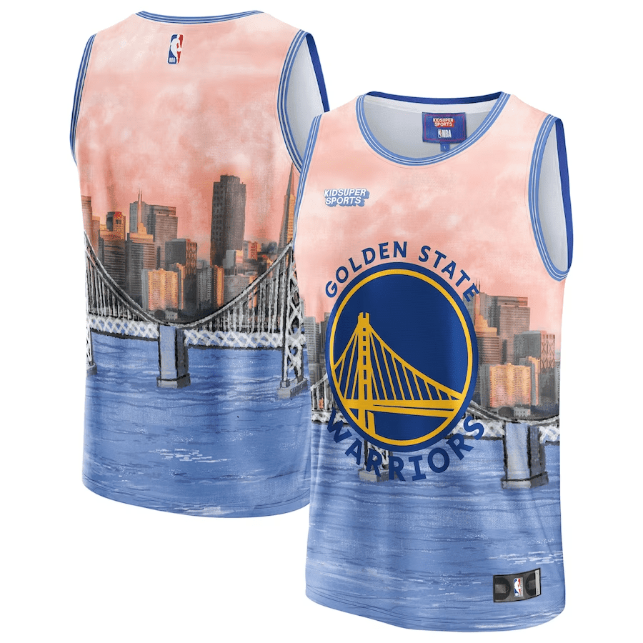 Golden State Warriors NBA & KidSuper Studios Unisex Hometown Basketball Jersey - Blue - JS734 