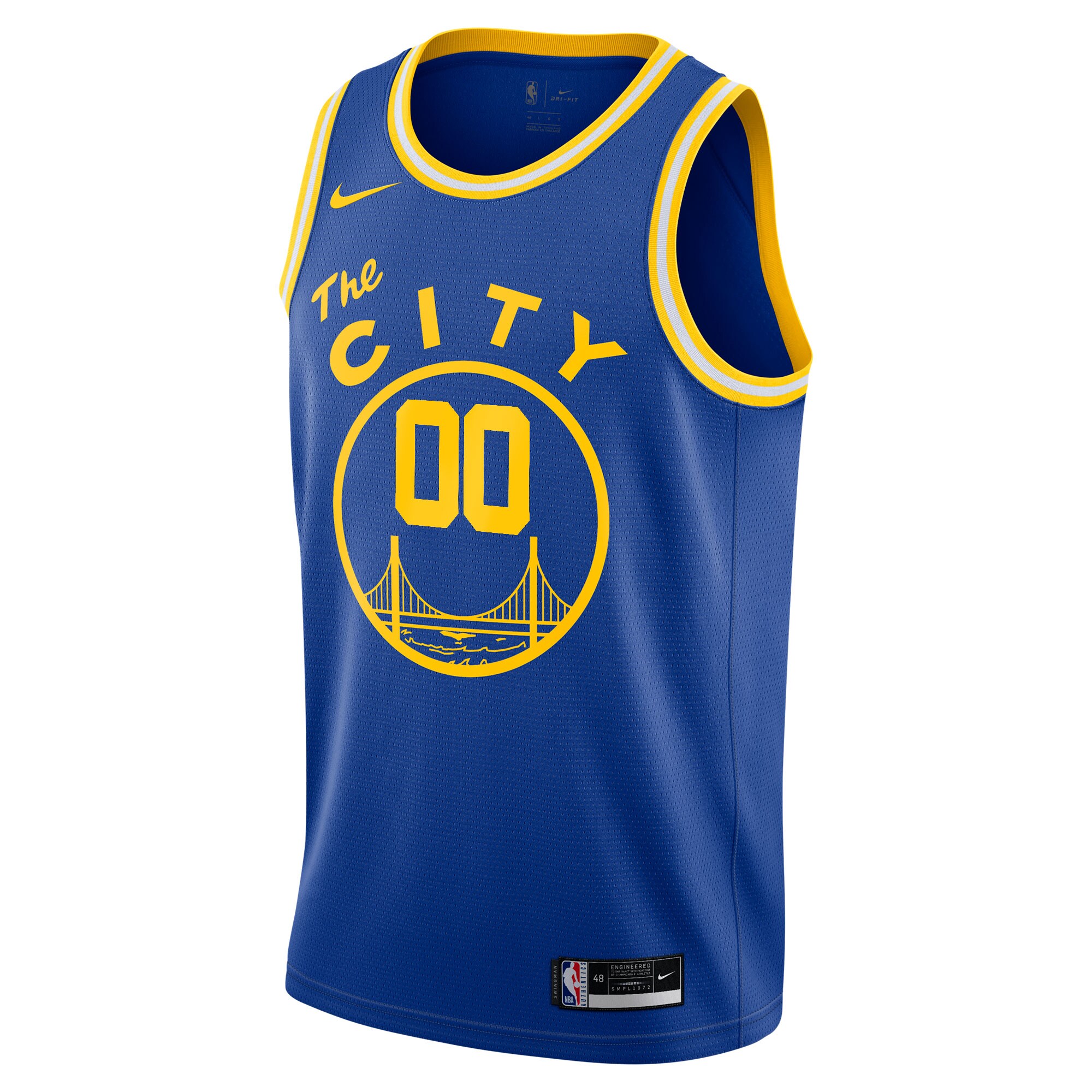 Alternative view of Golden State Warriors Nike 2020/21 Hardwood Classics Swingman Custom Basketball Jersey - Blue