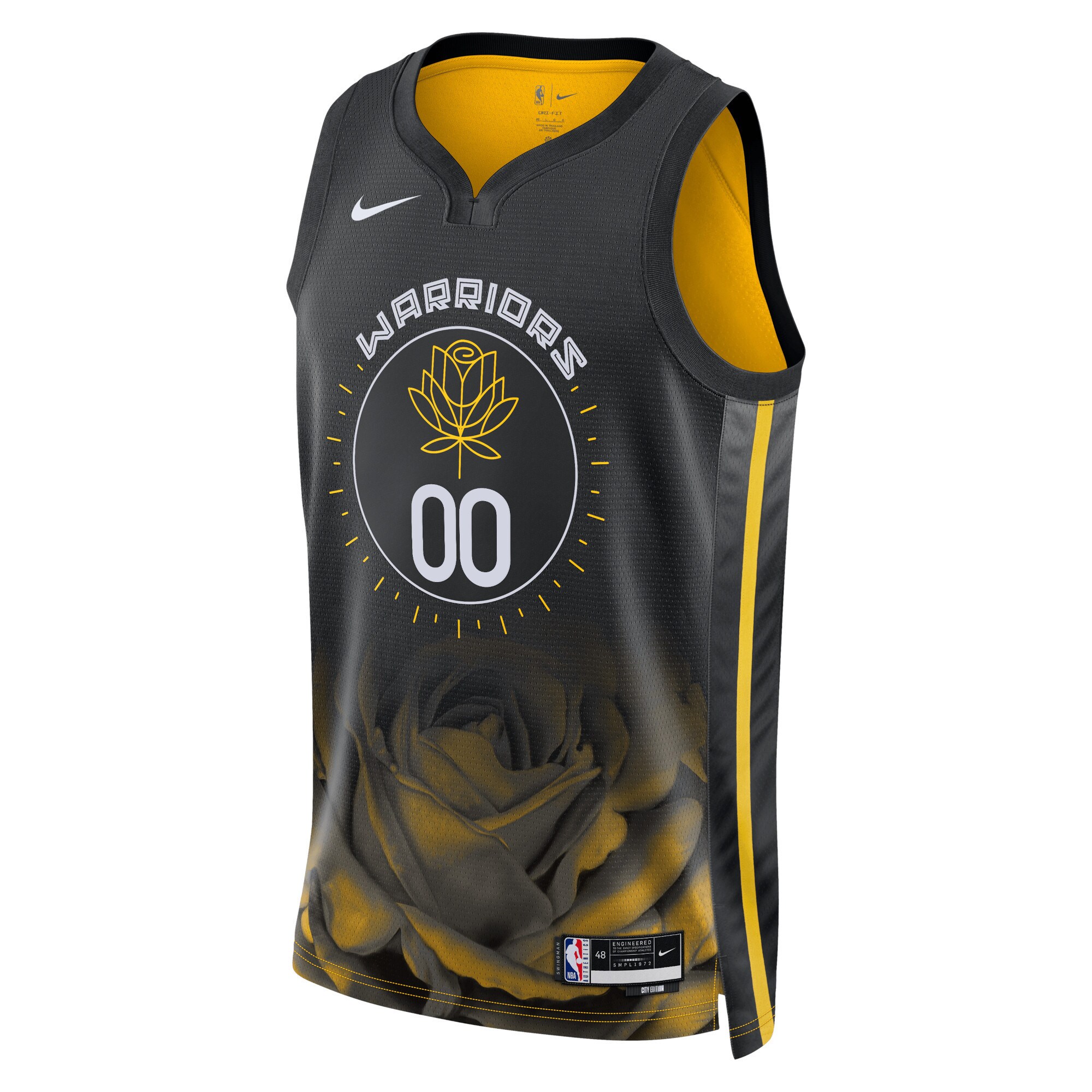 Alternative view of Golden State Warriors Unisex 2022/23 Swingman Custom Basketball Jersey - City Edition - Black