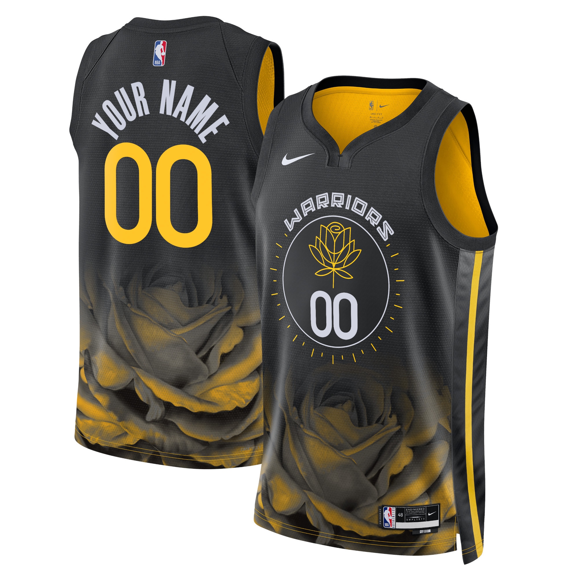 Golden State Warriors Unisex 2022/23 Swingman Custom Basketball Jersey - City Edition - Black