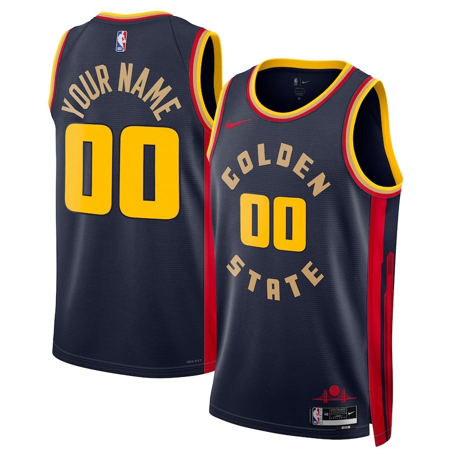 Golden State Warriors Unisex 2024/25 Custom Swingman Basketball Jersey - City Edition - Navy - JS479 