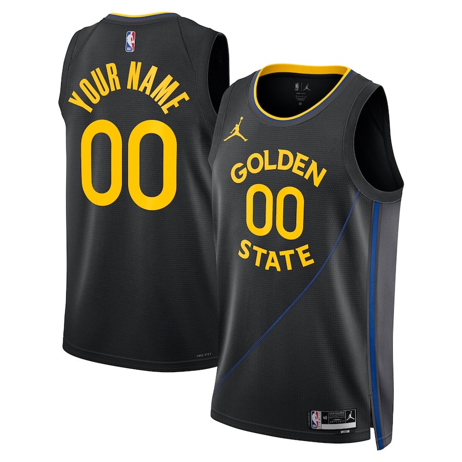 Golden State Warriors Unisex 2024/25 Custom Swingman Basketball Jersey - Statement Edition - Black - JS530 