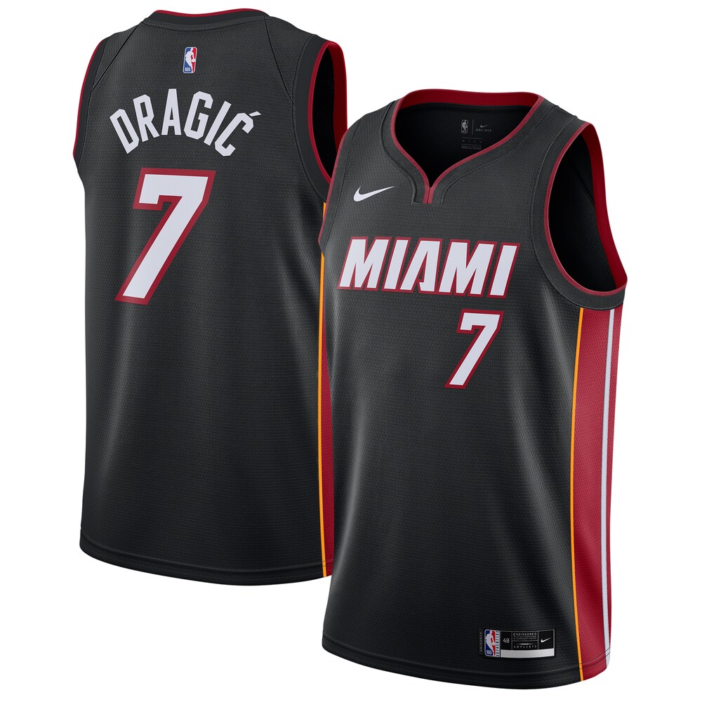 Goran Dragic Miami Heat 2020/21 Swingman Basketball Jersey Black - Icon Edition