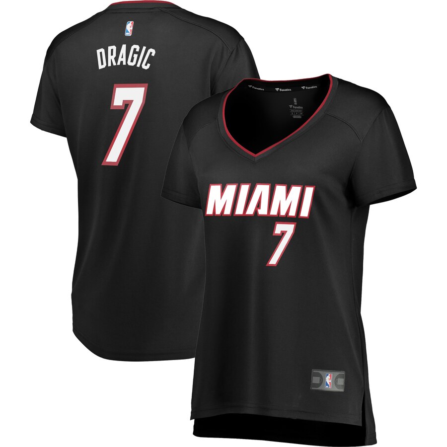 Goran Dragic Miami Heat Fanatics Branded Women's Fast Break Home Basketball Jersey Black - Icon Edition