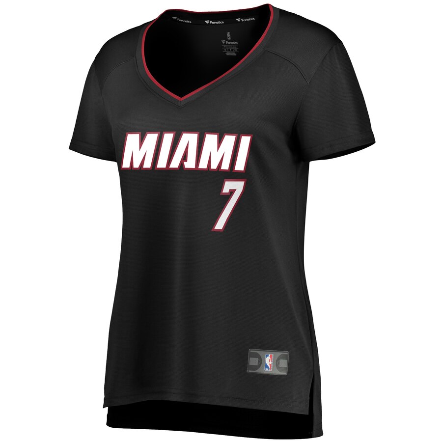Alternative view of Goran Dragic Miami Heat Fanatics Branded Women's Fast Break Replica Basketball Jersey - Black - Icon Edition