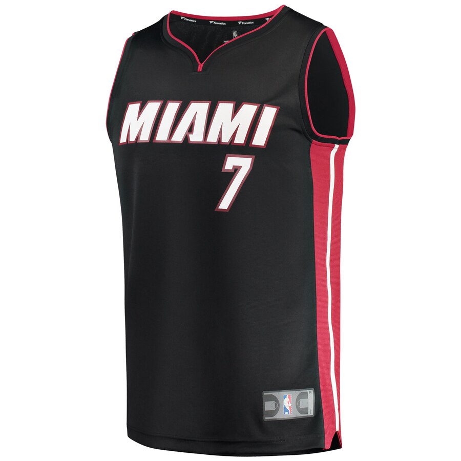 Alternative view of Goran Dragic Miami Heat Fanatics Branded Youth Fast Break Replica Basketball Jersey Black - Icon Edition