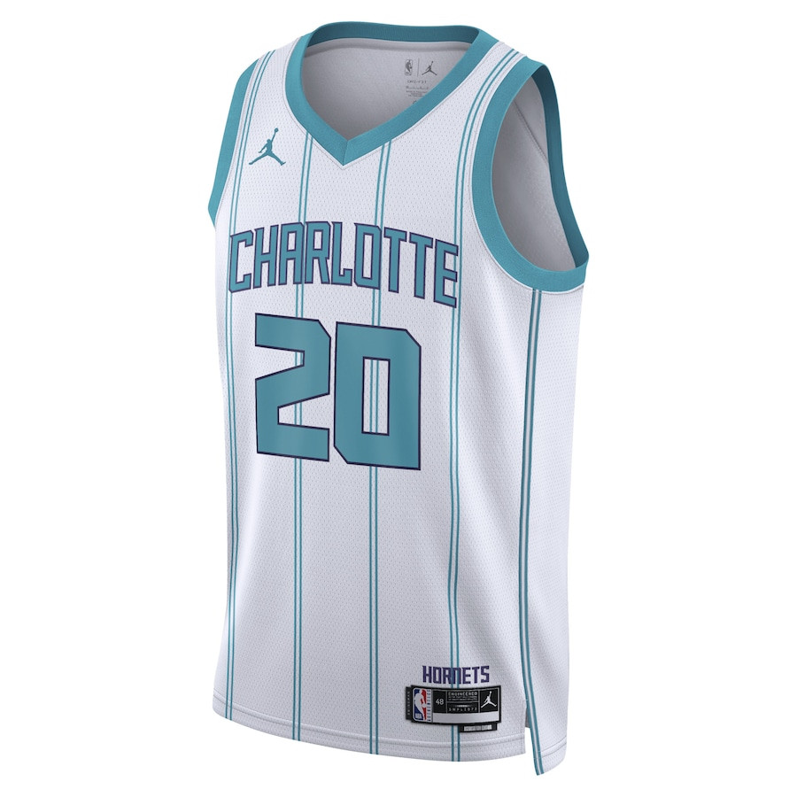 Alternative view of Gordon Hayward 20 Charlotte Hornets Unisex Swingman Basketball Jersey - Association Edition - White - JS535 