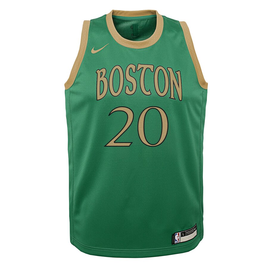 Alternative view of Gordon Hayward Boston Celtics Youth Swingman Basketball Jersey Green - City Edition