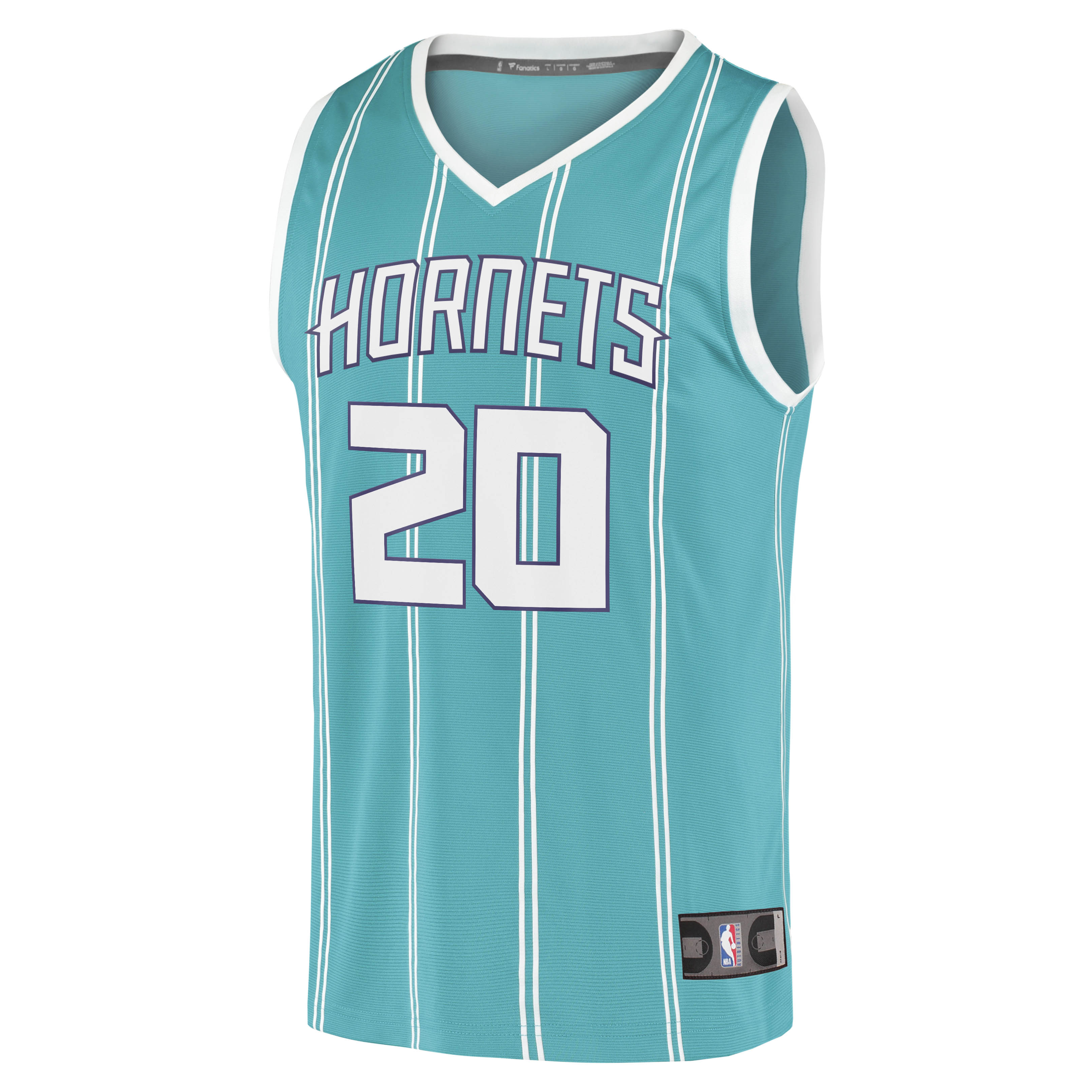 Alternative view of Gordon Hayward Charlotte Hornets Fanatics Fast Break Replica Basketball Jersey - Icon Edition - Teal