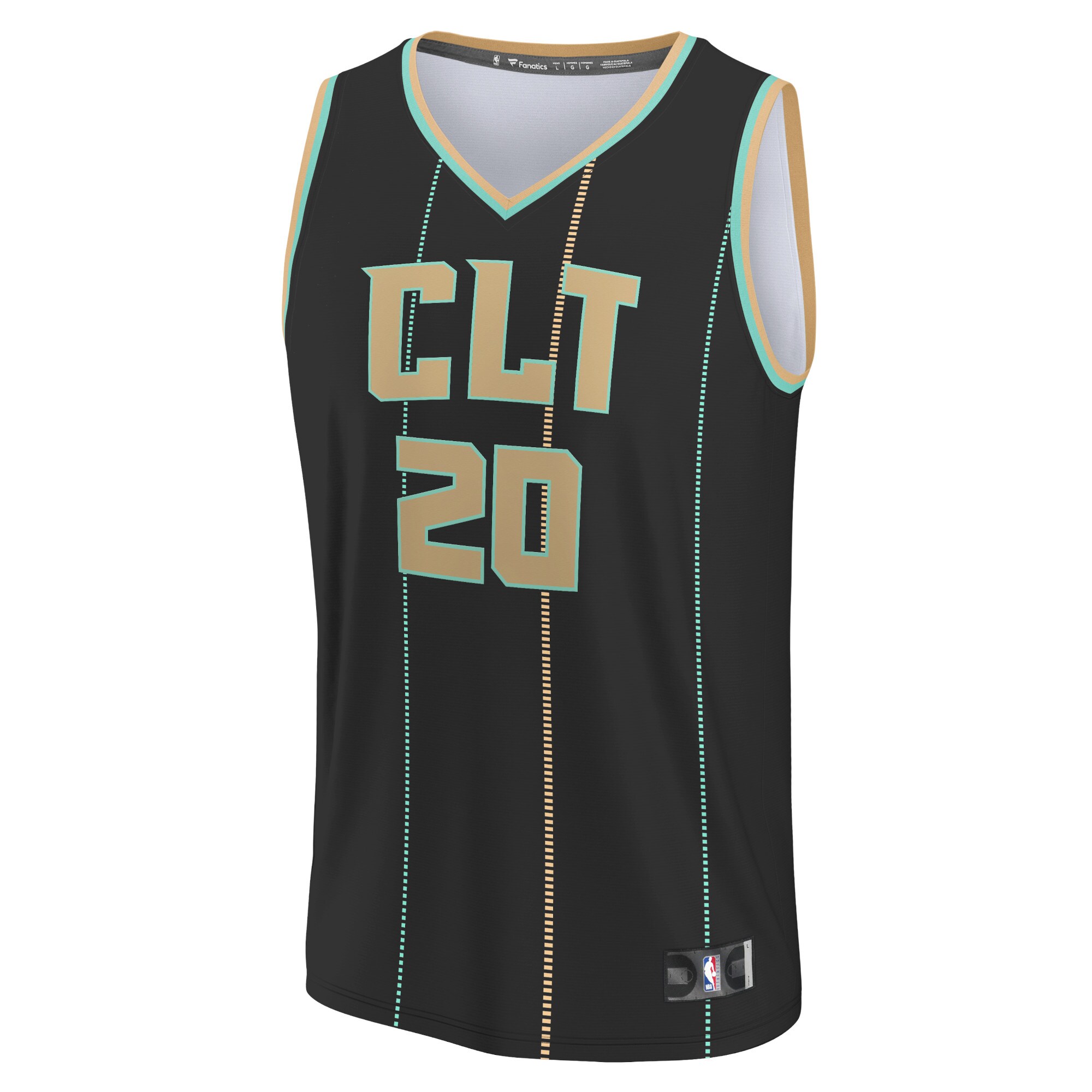 Alternative view of Gordon Hayward Charlotte Hornets Fanatics Youth Fastbreak Basketball Jersey - City Edition - Black