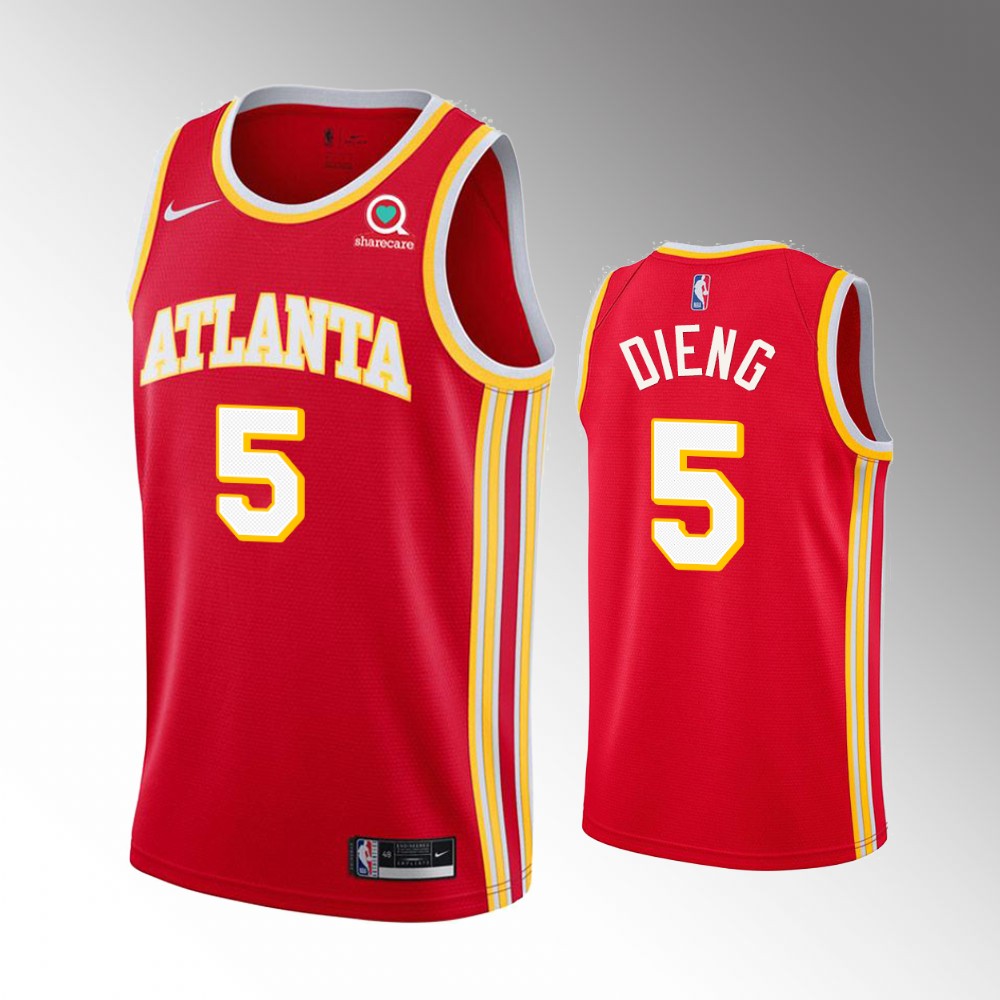 Gorgui Dieng Atlanta Hawks 2021 Icon Edition Red 2021 Trade Basketball Jersey