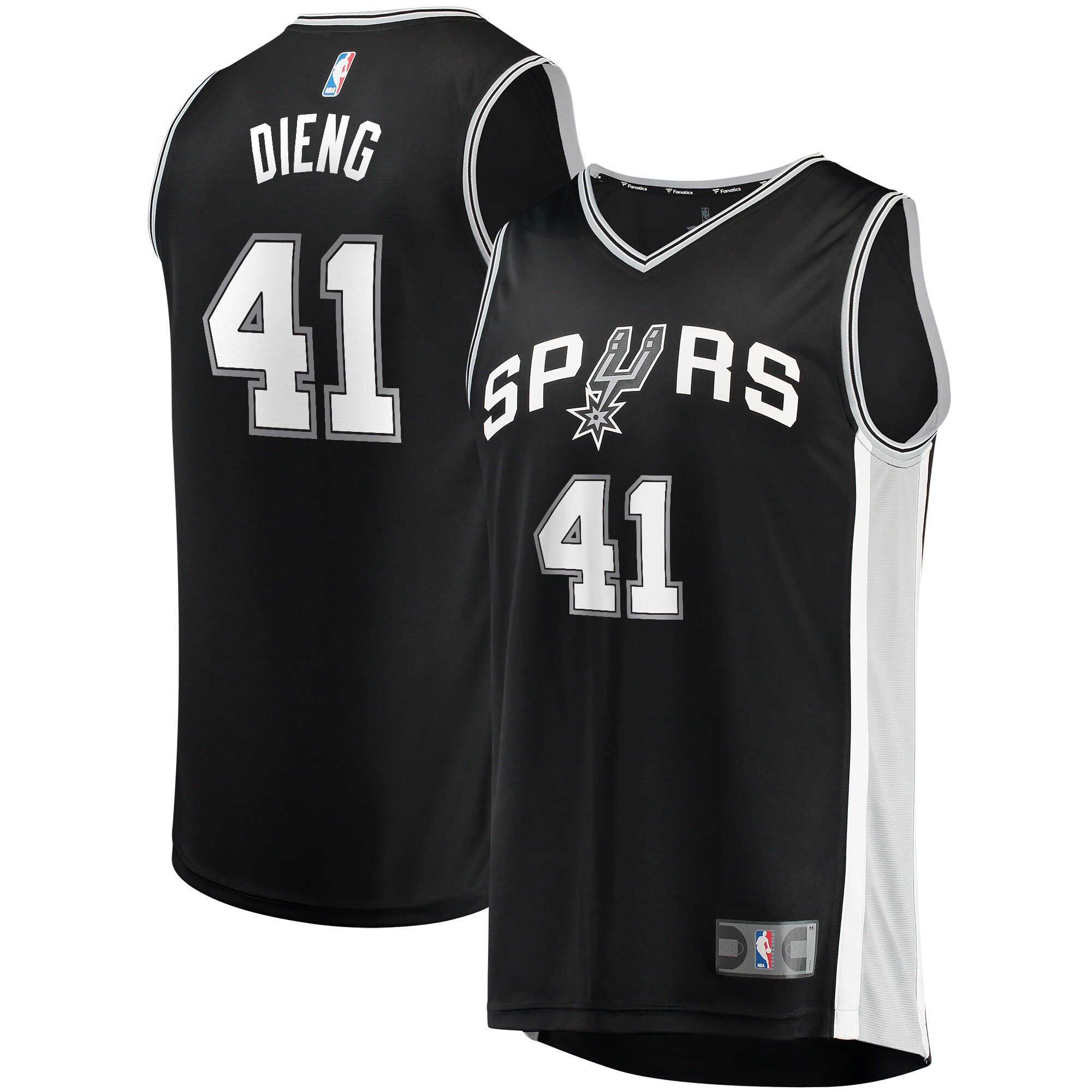 Alternative view of Gorgui Dieng San Antonio Spurs Fanatics Branded Fast Break Player Basketball Jersey - Icon Edition - Black