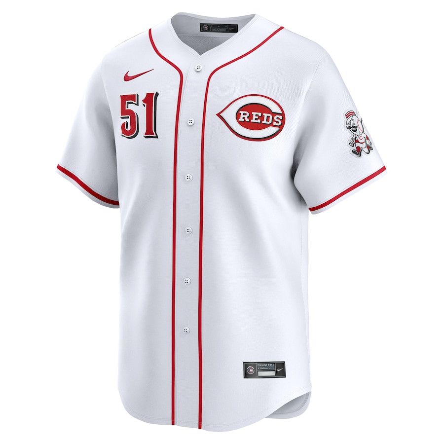 Alternative view of Graham Ashcraft 51 Cincinnati Reds Home Limited Player Men Jersey - White