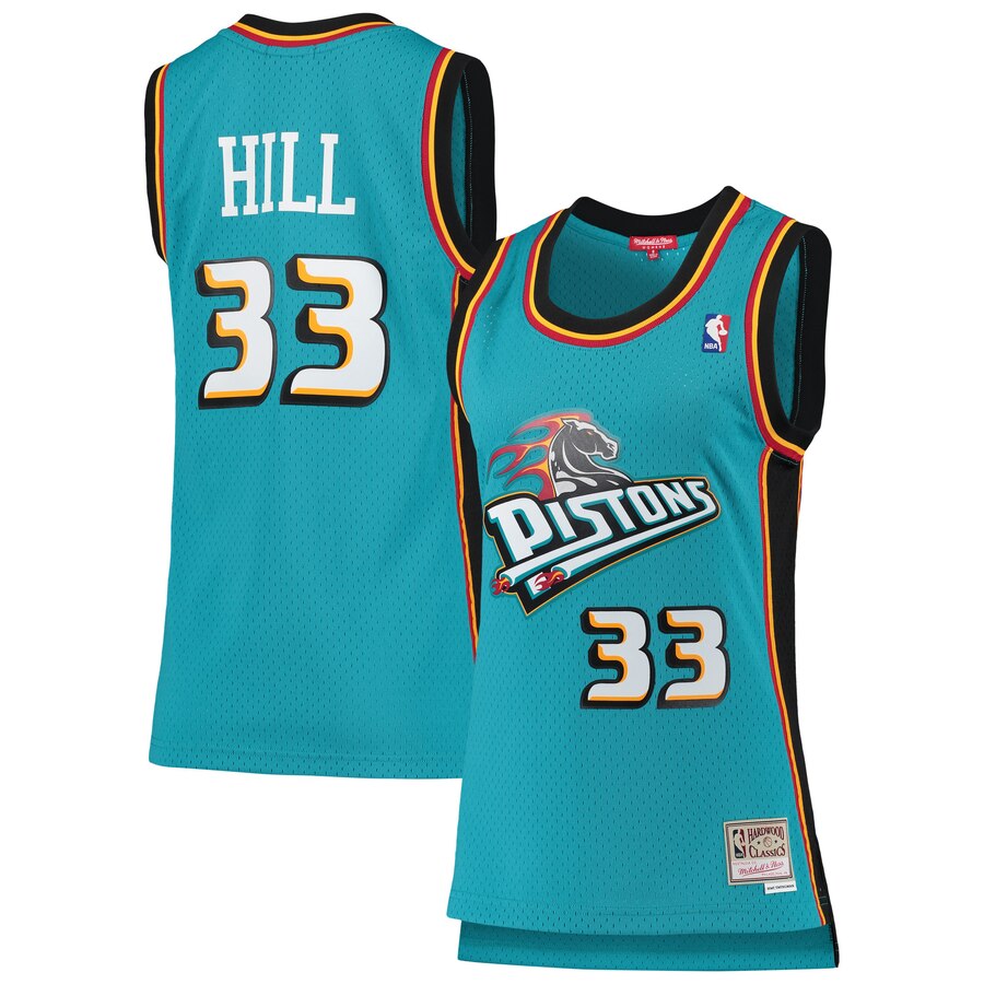 Grant Hill Detroit Pistons Mitchell & Ness Women's 1998-99 Hardwood Classics Swingman Basketball Jersey - Teal