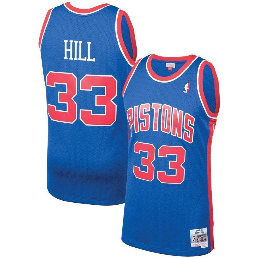 Grant Hill Detroit Pistons Mitchell & Ness 1995-96 Hardwood Classics Swingman Player Basketball Jersey - Blue - JS624 