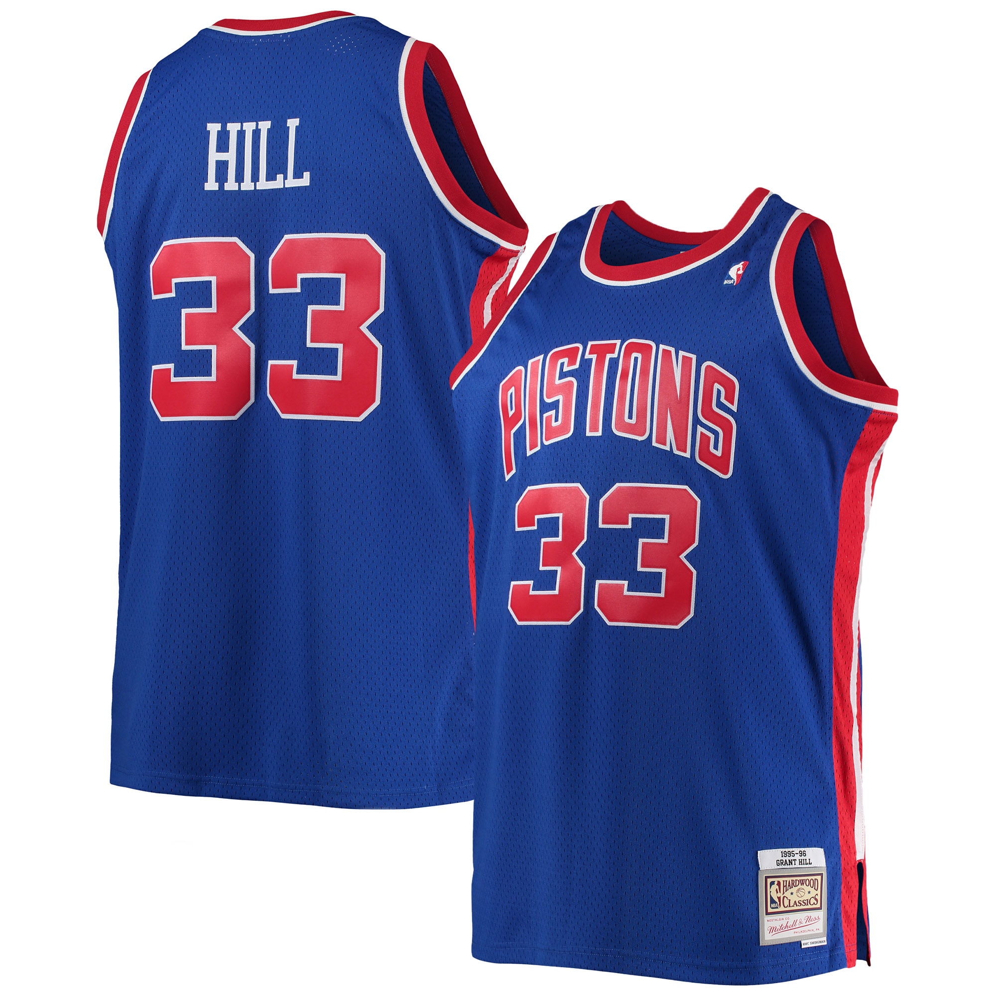 Grant Hill Detroit Pistons Mitchell & Ness Big & Tall Hardwood Classics Swingman Basketball Jersey - Blue