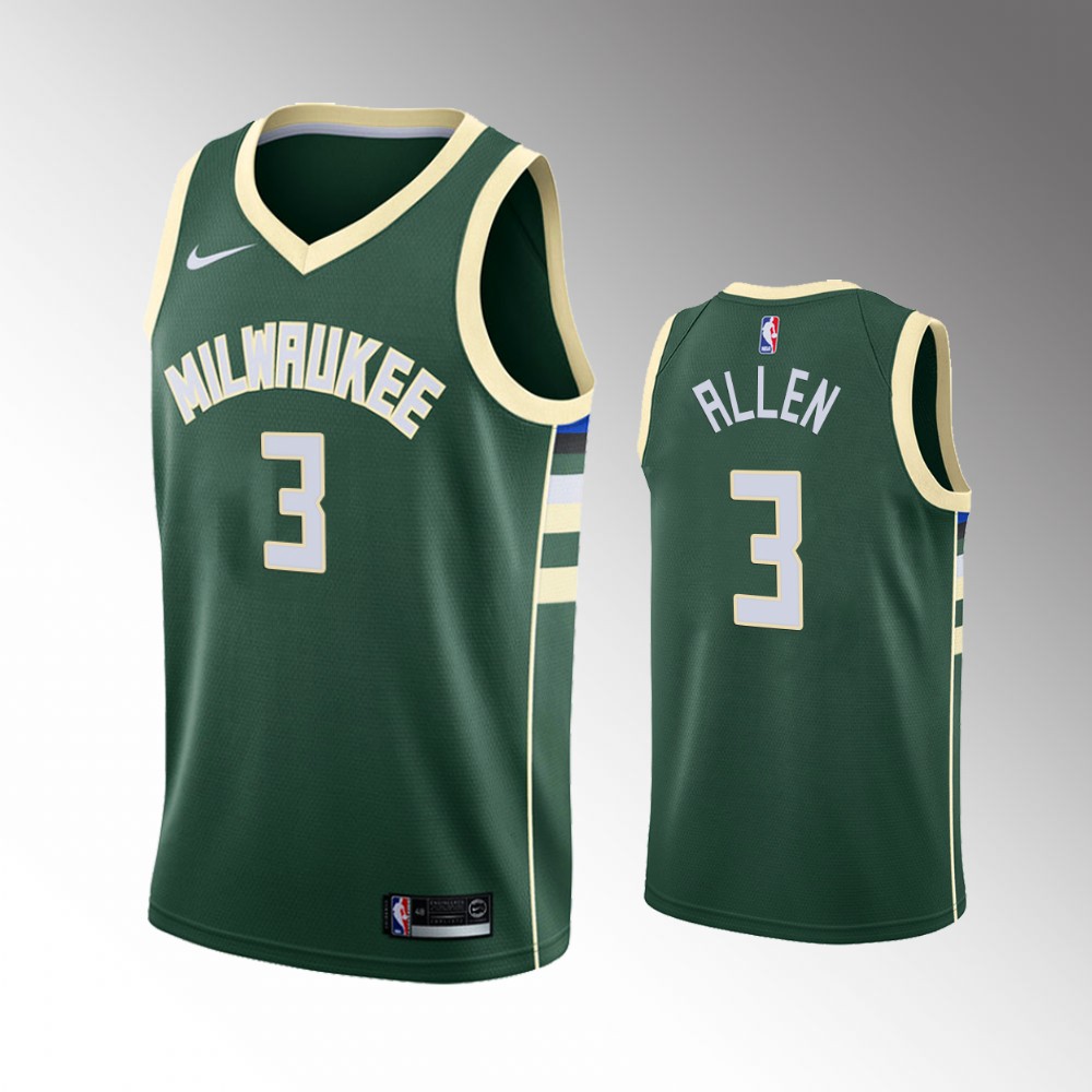 Grayson Allen Milwaukee Bucks 2021 Icon Edition Green 2021 Trade Basketball Jersey